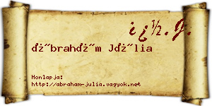 Ábrahám Júlia névjegykártya