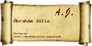 Ábrahám Júlia névjegykártya